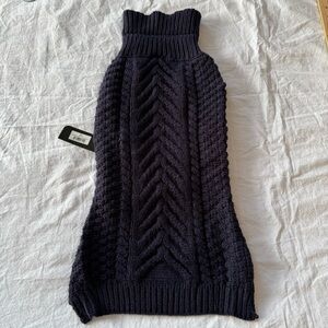 Fab Dog Navy Cable Knit Turtleneck Sweater, NWT, Size 20”